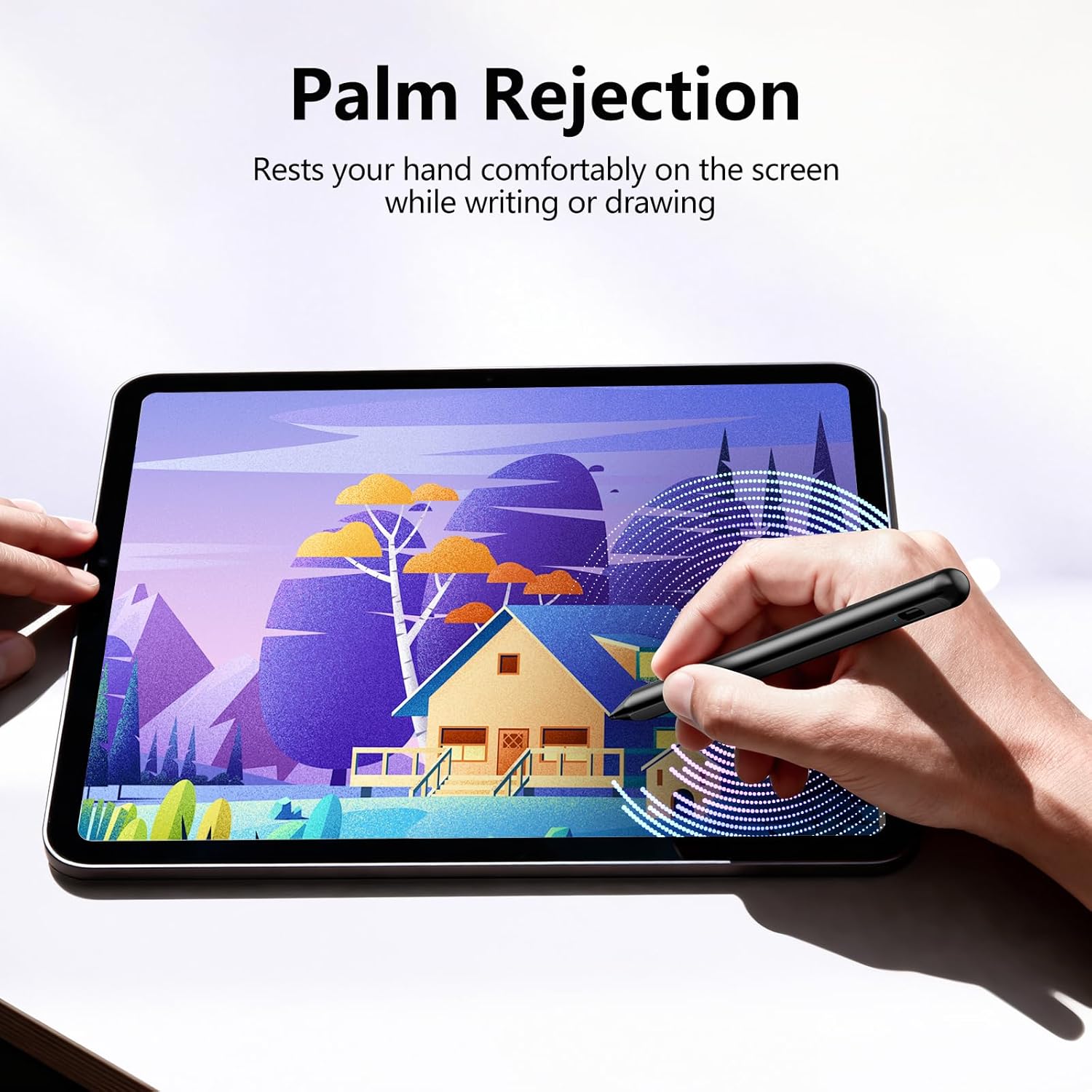 Stylus Pen 2X Fast Charge Active Pencil Compatible with 2018-2025 Apple iPad Pro 11/12.9/M4, iPad Air 3/4/5/M2/M3, iPad 6-11, iPad mini 5/6 Gen-Black
